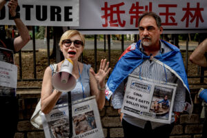 Stop Yulin, demonstration against the killing of dogs and cats in China for the traditional festival